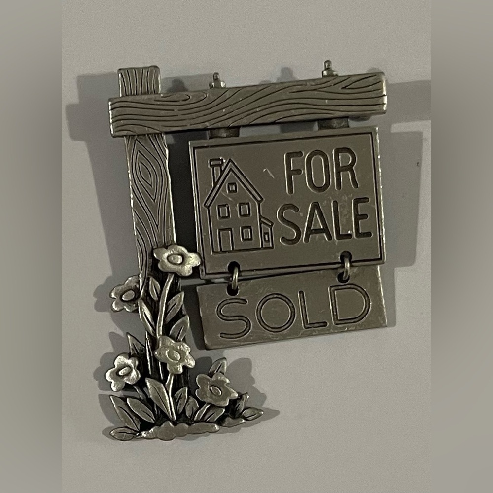 Silver FOR SALE - SOLD Sign Brooch.